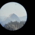 View of Half Dome through binoculars