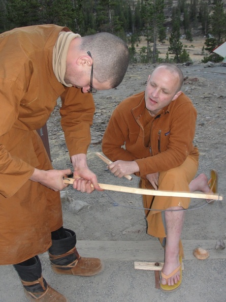 Ajahn Sudanto on his way to becoming a bow drill master
