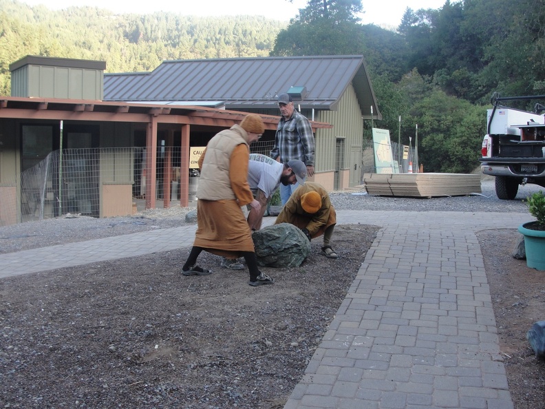 Preparing the grounds for moving the Buddha