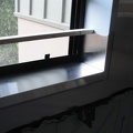 Stainless steel window sills in the kitchen