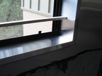 Stainless steel window sills in the kitchen