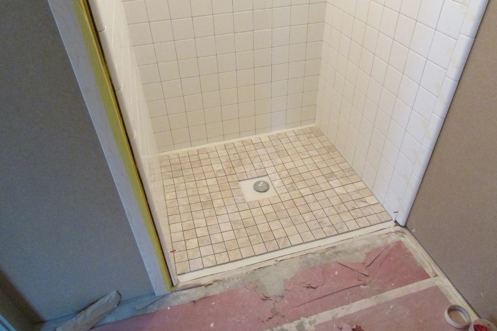 Tile work in showers