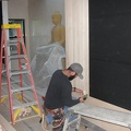 Acoustic panels being installed