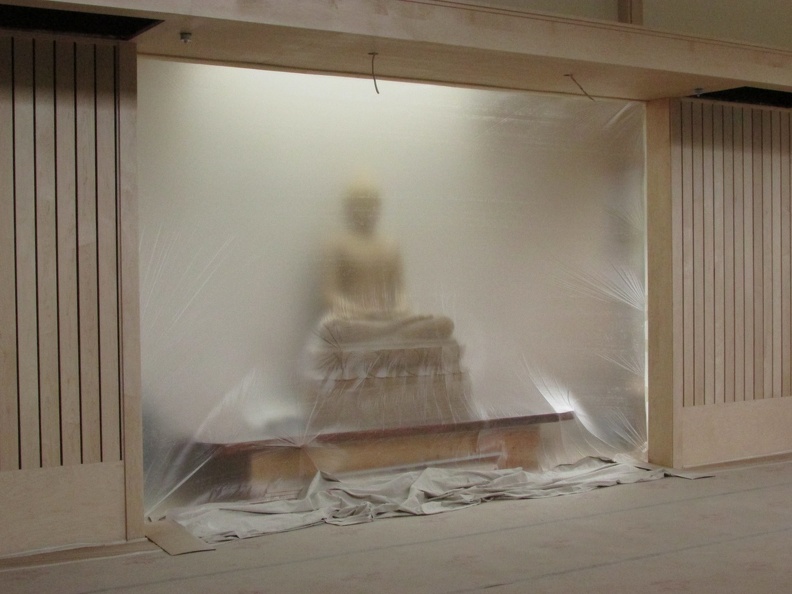 Protecting the Buddha. Varnish will be sprayed on Mapel paneling soon. - IMG_1240.JPG IMG_1240.JPG