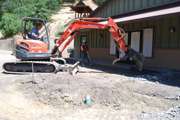 Removing concrete in front of Dinning Hall