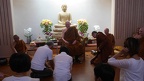 Luang Por Sumedho receiving offerings from lay visitors