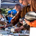Monks in the food line