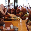 Luang Por Pasanno and other senior monastics paying respects to Luang Por Sumedho during his July 27th birthday celebration at Wat Ratanawan 