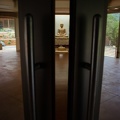 The sandstone Buddha image in the new meditation hall