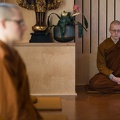 Monks meditating during Ajahn Ñāṇiko's Dhamma talk