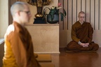 Monks meditating during Ajahn Ñāṇiko's Dhamma talk