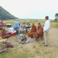 Dave Rupe, Abhayagiri's "water guy" since its inception, met the monks at Usal campground and offered hot water for baths and tea, good conversation and the meal prior to their departure for The Lost Coast. 