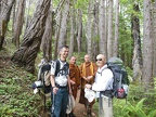 YiJun, Ajahn Sek, Ajahn Naniko, and Victor at the trail head to the Lost Coast