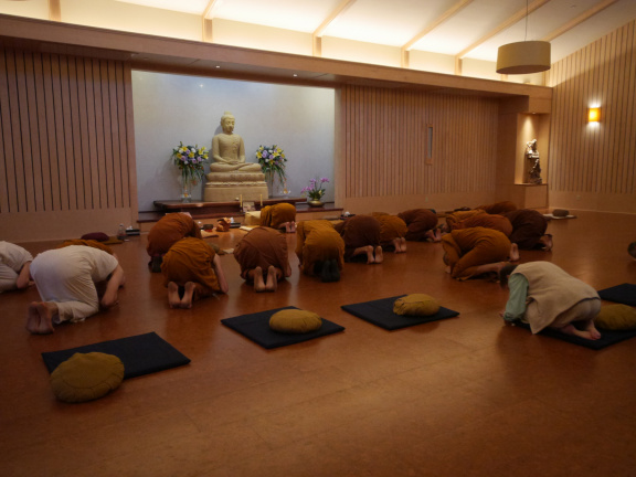 Paying respects to the Buddha, Dhamma, and Sangha