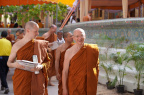 Luang Por and Tan Kovilo leaving Wat Ratchabopit