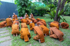 The Wat Pah Nanachat Sangha paying respects