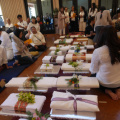 Many beautiful offerings of Kathina cloth