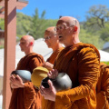 Luang Por and the monks chant a blessing